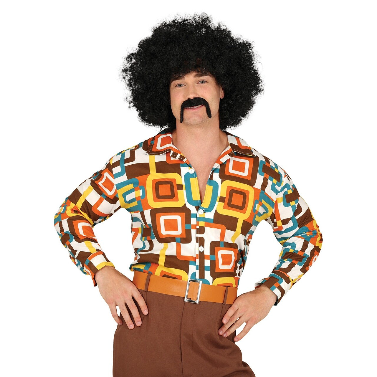 Op deze afbeelding zie je een Kostuums, van het merk Guirca. 70s Vintage Disco Shirt Man