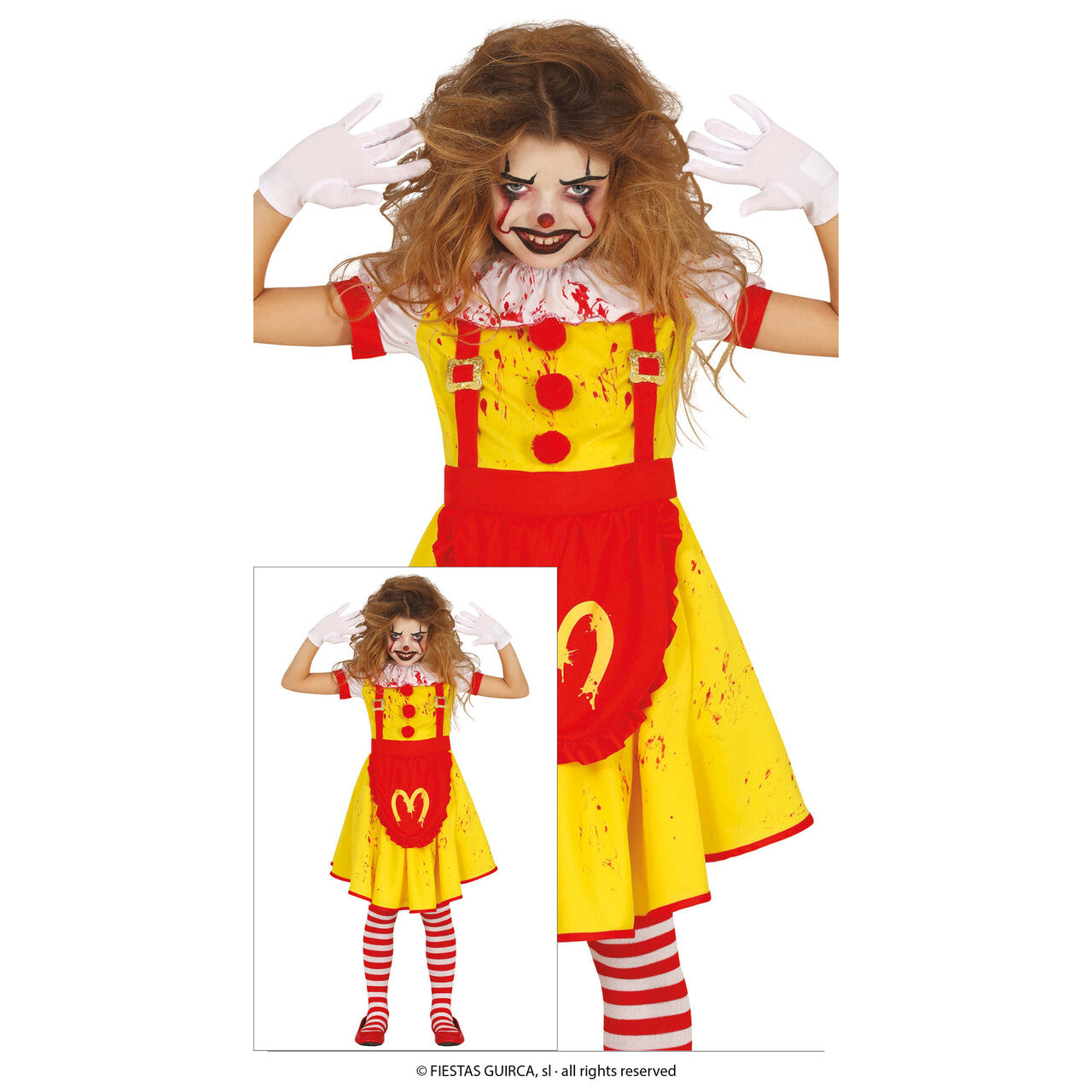 Op deze afbeelding zie je een Kostuums, van het merk Guirca. Little Miss Mcfastfood Killer Meisje Kostuum