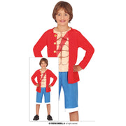 Op deze afbeelding zie je een Kostuums, van het merk Guirca. Zee Avonturier Luffy Kind Kostuum