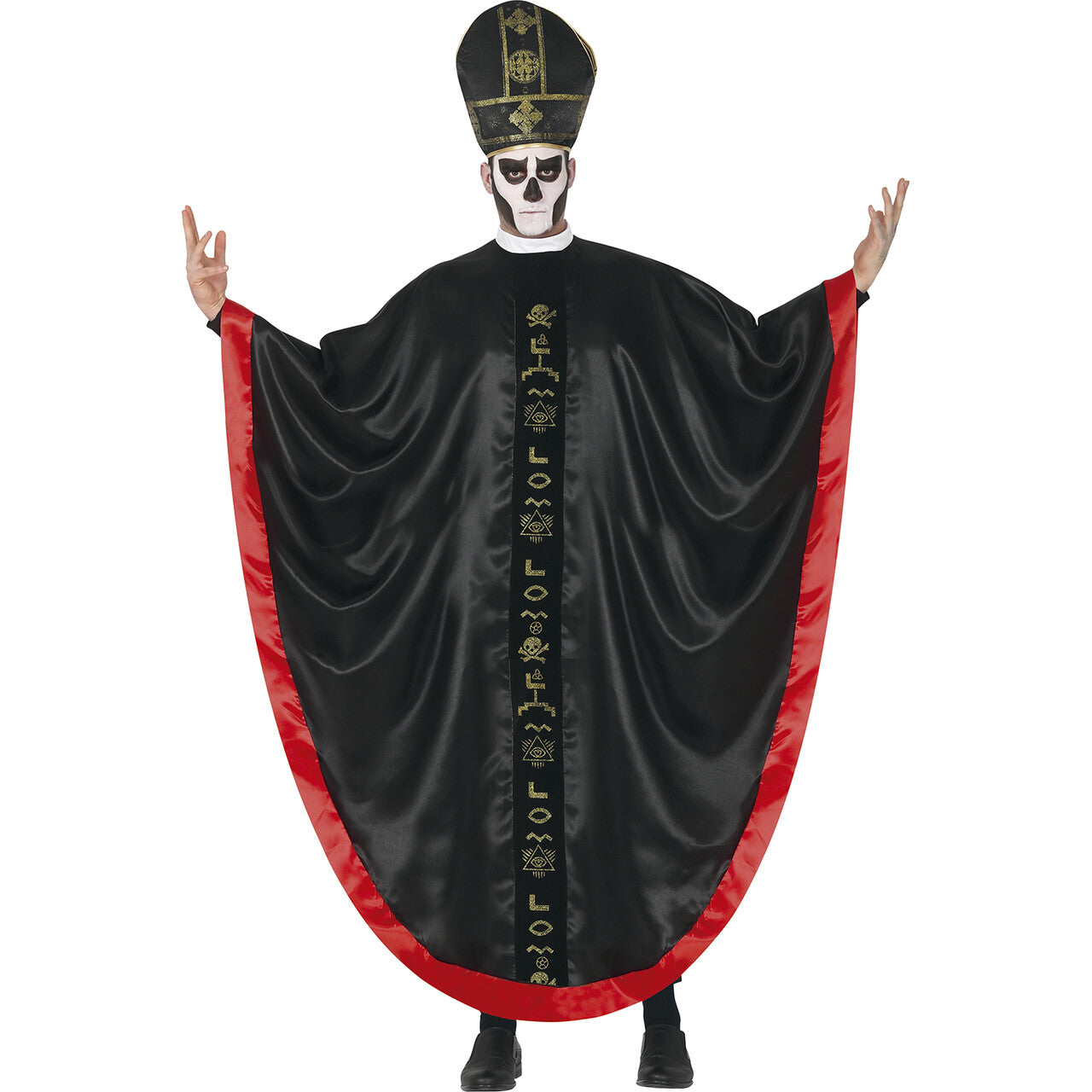 Op deze afbeelding zie je een Kostuums, van het merk Guirca. Satanische Leider Cult Sekte Man Kostuum