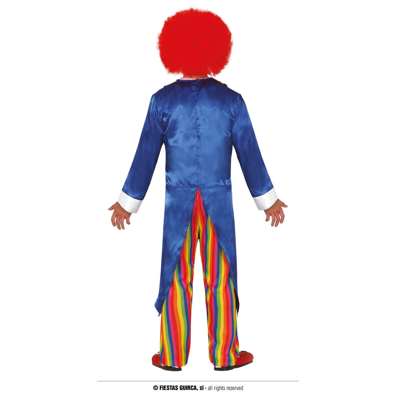 Op deze afbeelding zie je een Kostuums, van het merk Guirca. Klassieke Grappende Kleuren Clown Man Kostuum