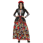 Op deze afbeelding zie je een Kostuums, van het merk Guirca. Mexicaanse Catrina Dag Van De Doden Vrouw Kostuum