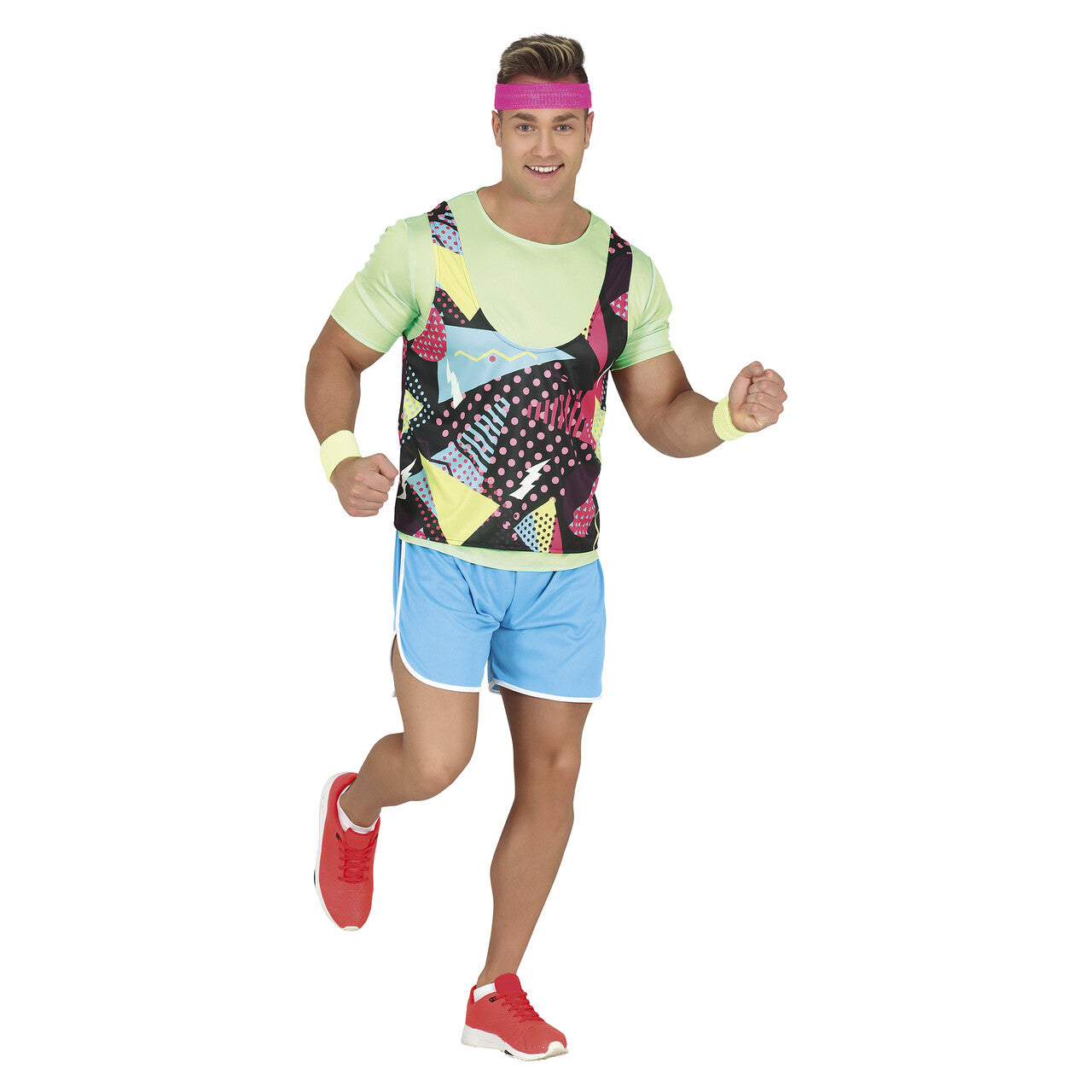 Op deze afbeelding zie je een Kostuums, van het merk Guirca. Fitness Coach Super 80s Ferry Fit Man Kostuum