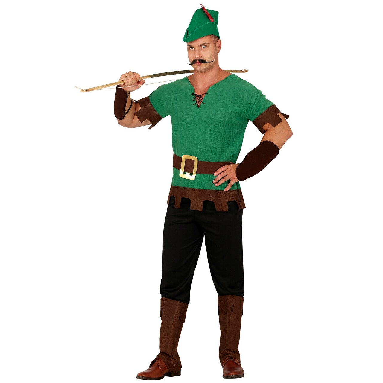 Op deze afbeelding zie je een Kostuums, van het merk Guirca. Bosboef Boogschutter Man Kostuum
