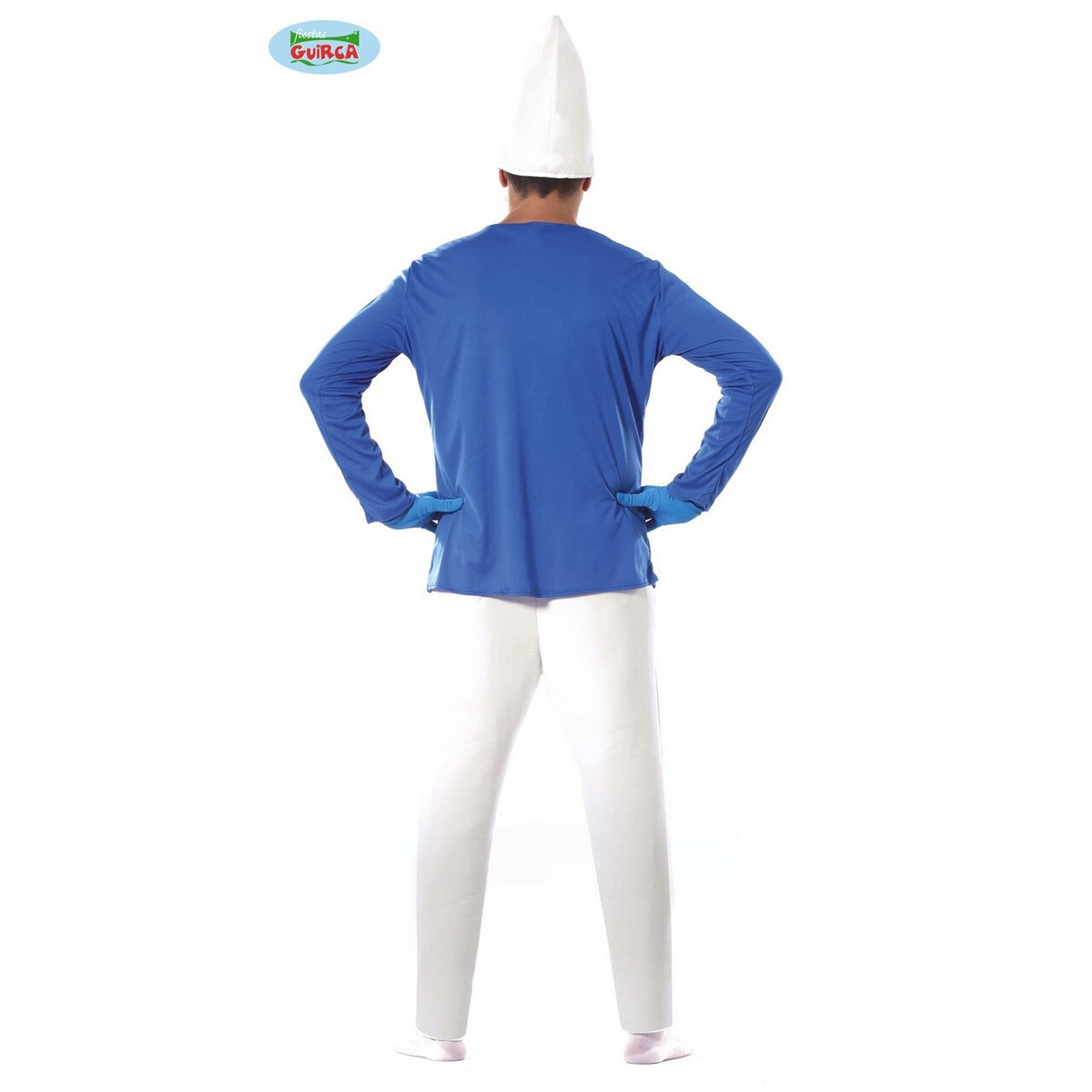 Op deze afbeelding zie je een Kostuums, van het merk Guirca. Blauwe Bos Smurf Man Kostuum