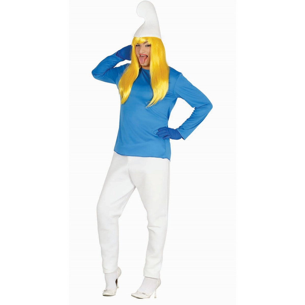 Op deze afbeelding zie je een Kostuums, van het merk Guirca. Blauwe Bos Smurf Man Kostuum