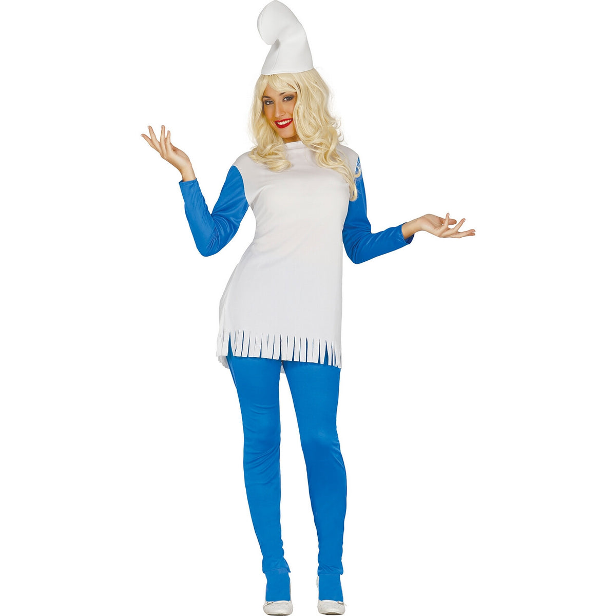 Op deze afbeelding zie je een Kostuums, van het merk Guirca. De Altijd Enige Smurfette Vrouw Kostuum