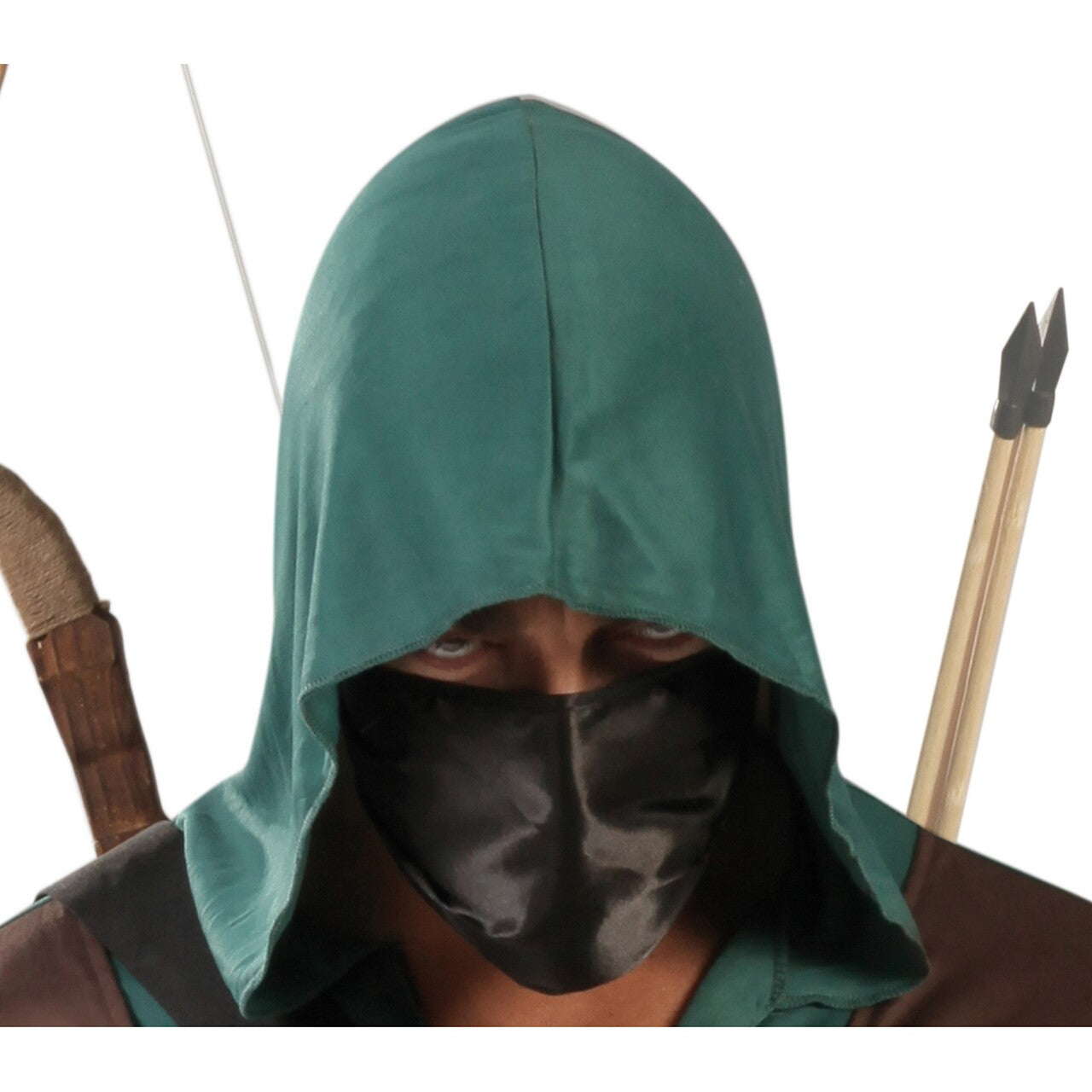 Op deze afbeelding zie je een Kostuums, van het merk Guirca. Dief In Het Bos Boogschutter Man Kostuum