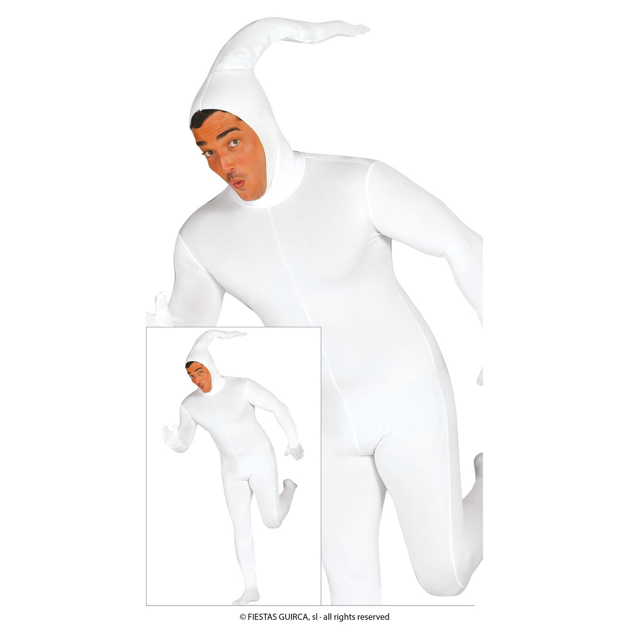 Op deze afbeelding zie je een Kostuums, van het merk Guirca. Uitgespoten Spermacel Man Kostuum