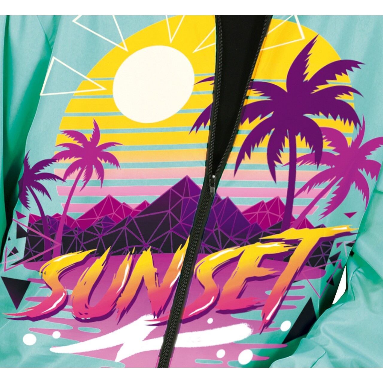 Op deze afbeelding zie je een Kostuums, van het merk Guirca. Jaren 80 Trainingspak Miami Sunset Kostuum