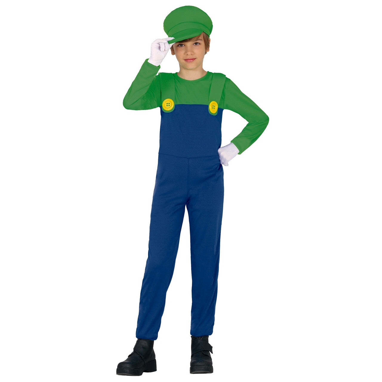 Op deze afbeelding zie je een Kostuums, van het merk Guirca. Luigi De Karter Kind Kostuum