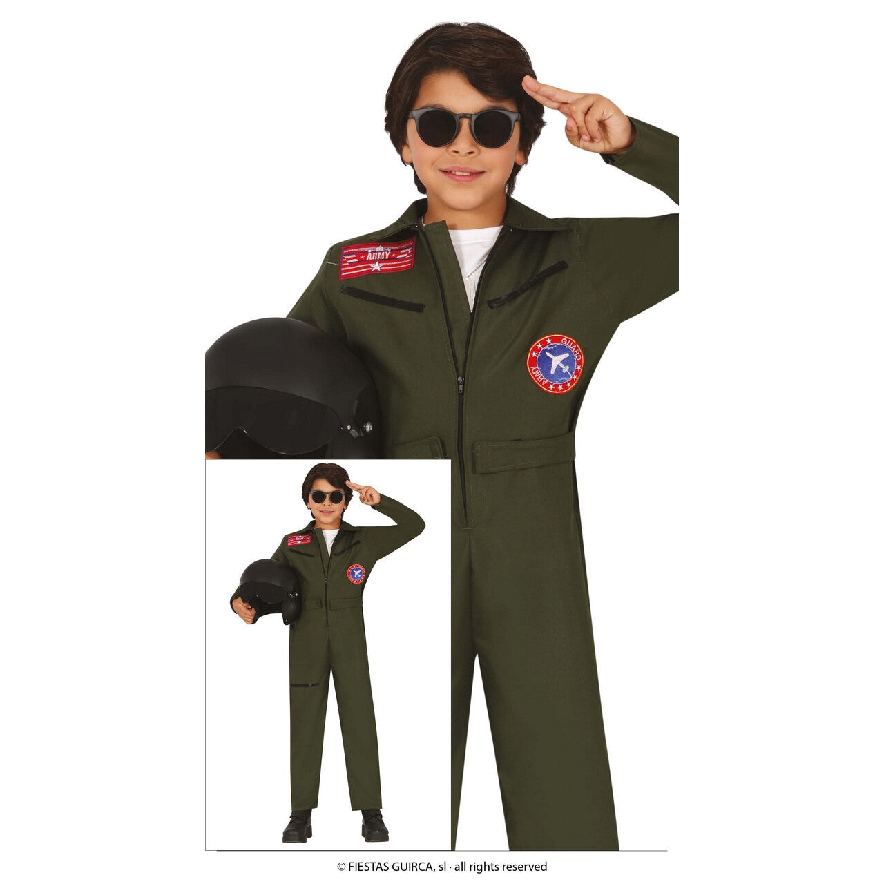 Op deze afbeelding zie je een Kostuums, van het merk Guirca. Piloot Air Force 100 Jongen Kostuum