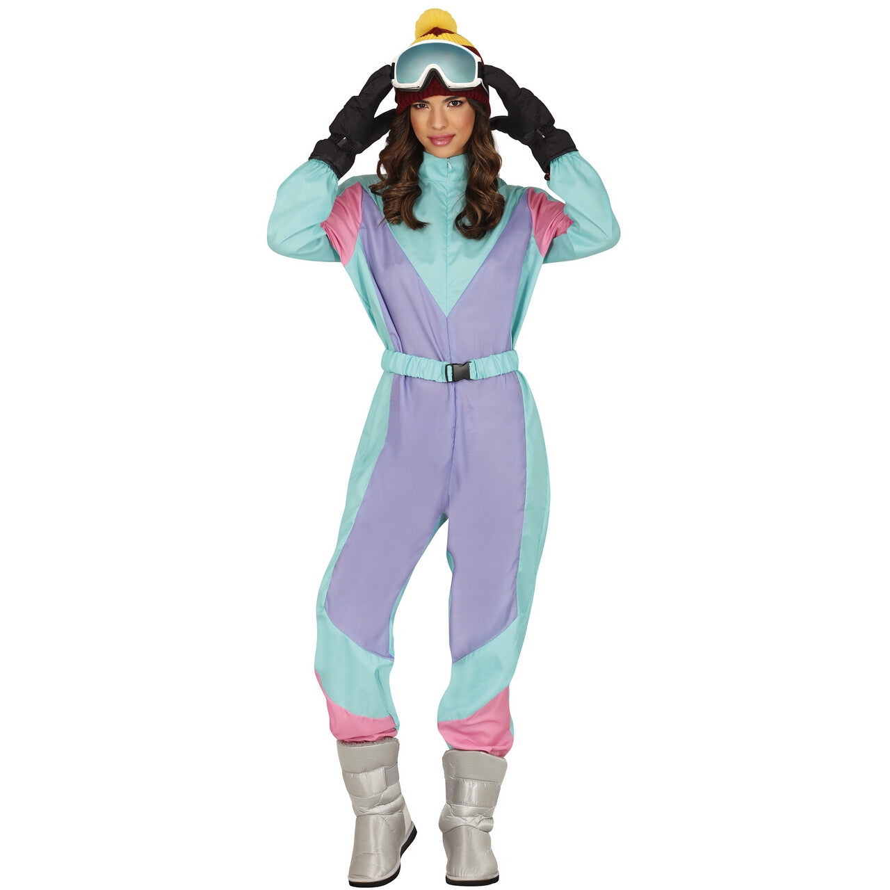 Op deze afbeelding zie je een Kostuums, van het merk Guirca. Skipak Super 80s Paars / Mint Vrouw Kostuum