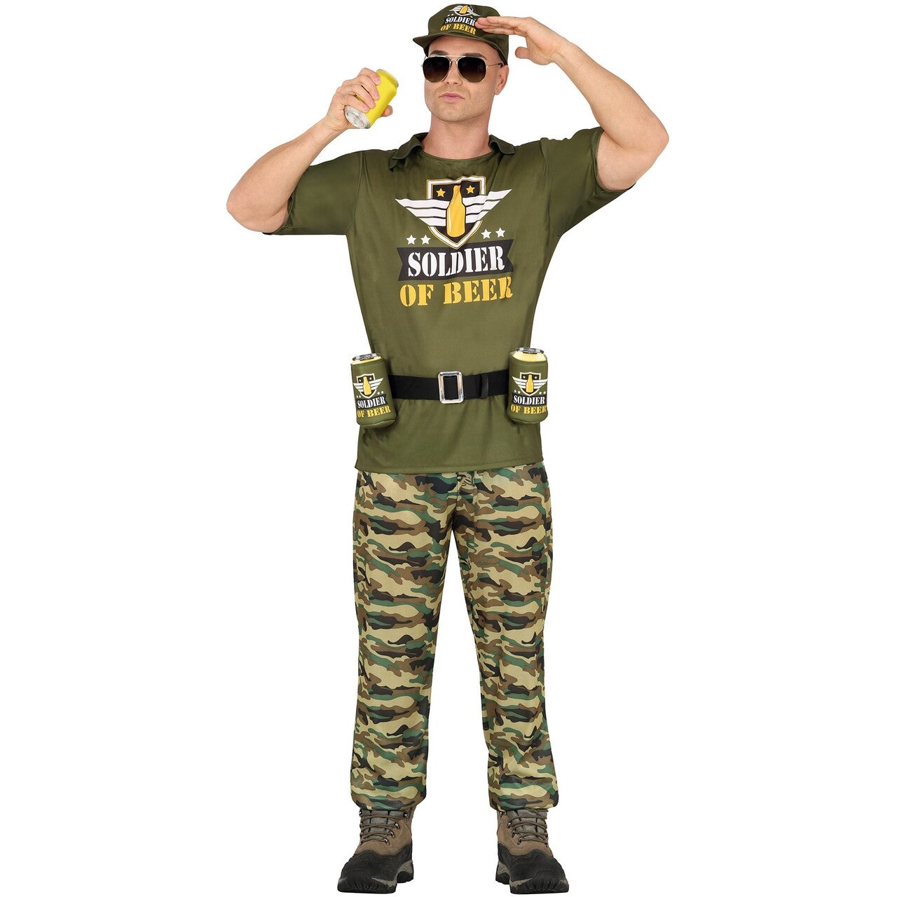 Op deze afbeelding zie je een Kostuums, van het merk Guirca. Soldier Of Beer Man Kostuum