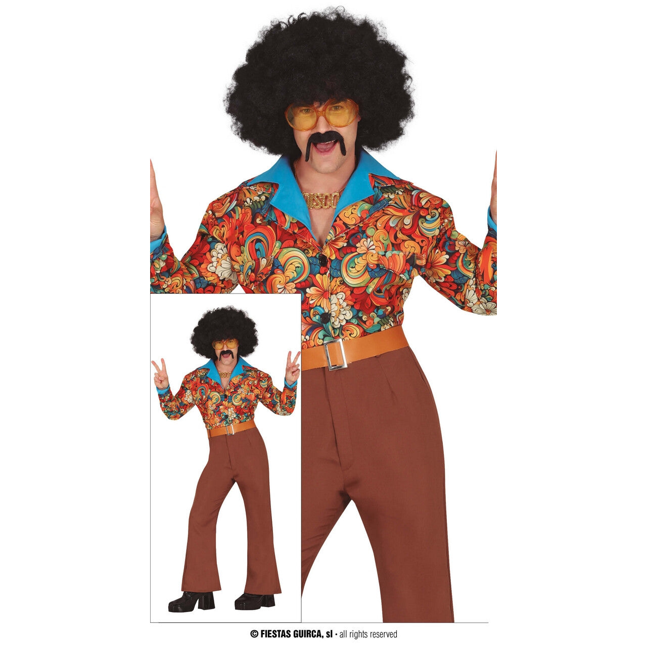 Op deze afbeelding zie je een Kostuums, van het merk Guirca. Jaren 70 Dans Klare Freddy Man Kostuum