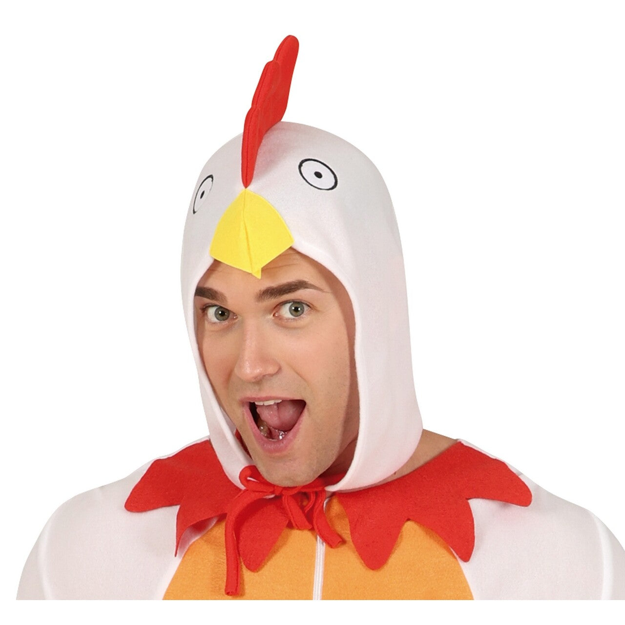 Op deze afbeelding zie je een Kostuums, van het merk Guirca. Kakelende Kip Man Kostuum