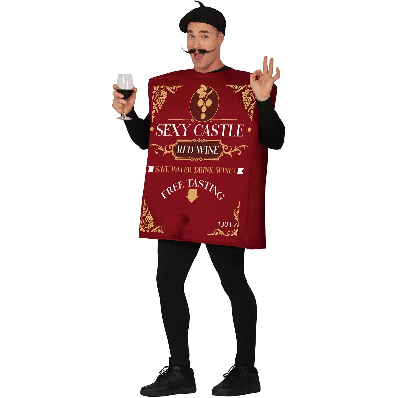 Op deze afbeelding zie je een Kostuums, van het merk Guirca. Fine As Red Wine Free Tasting Man Kostuum