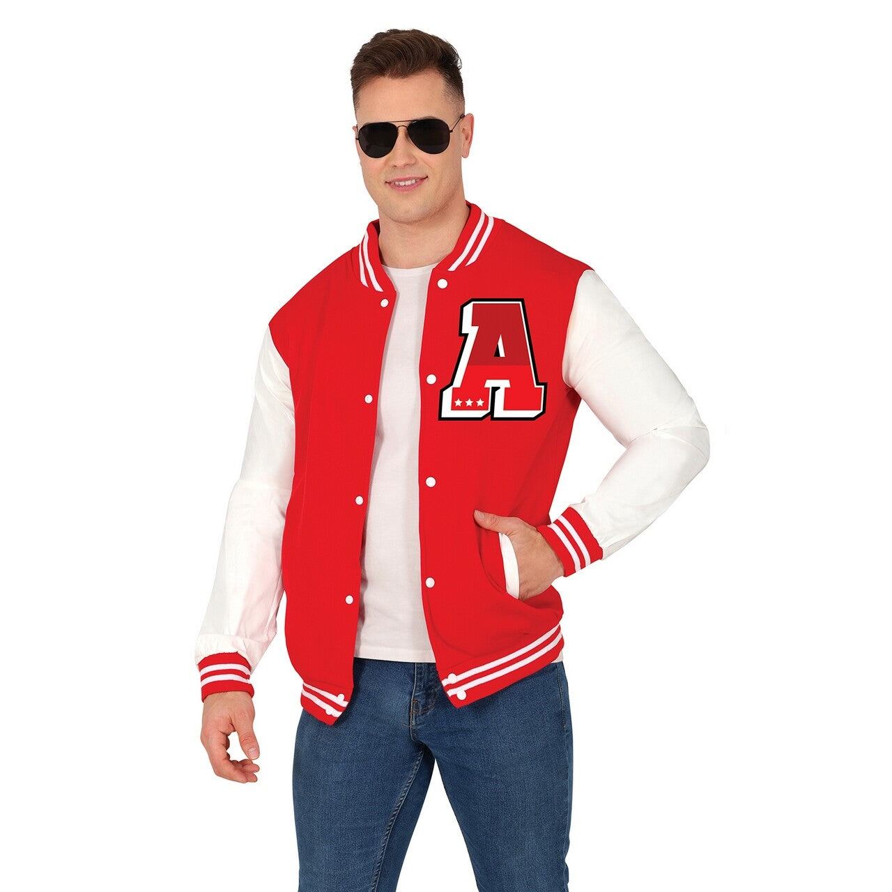 Op deze afbeelding zie je een Kostuums, van het merk Guirca. Highschool Jas Cool Guy Man