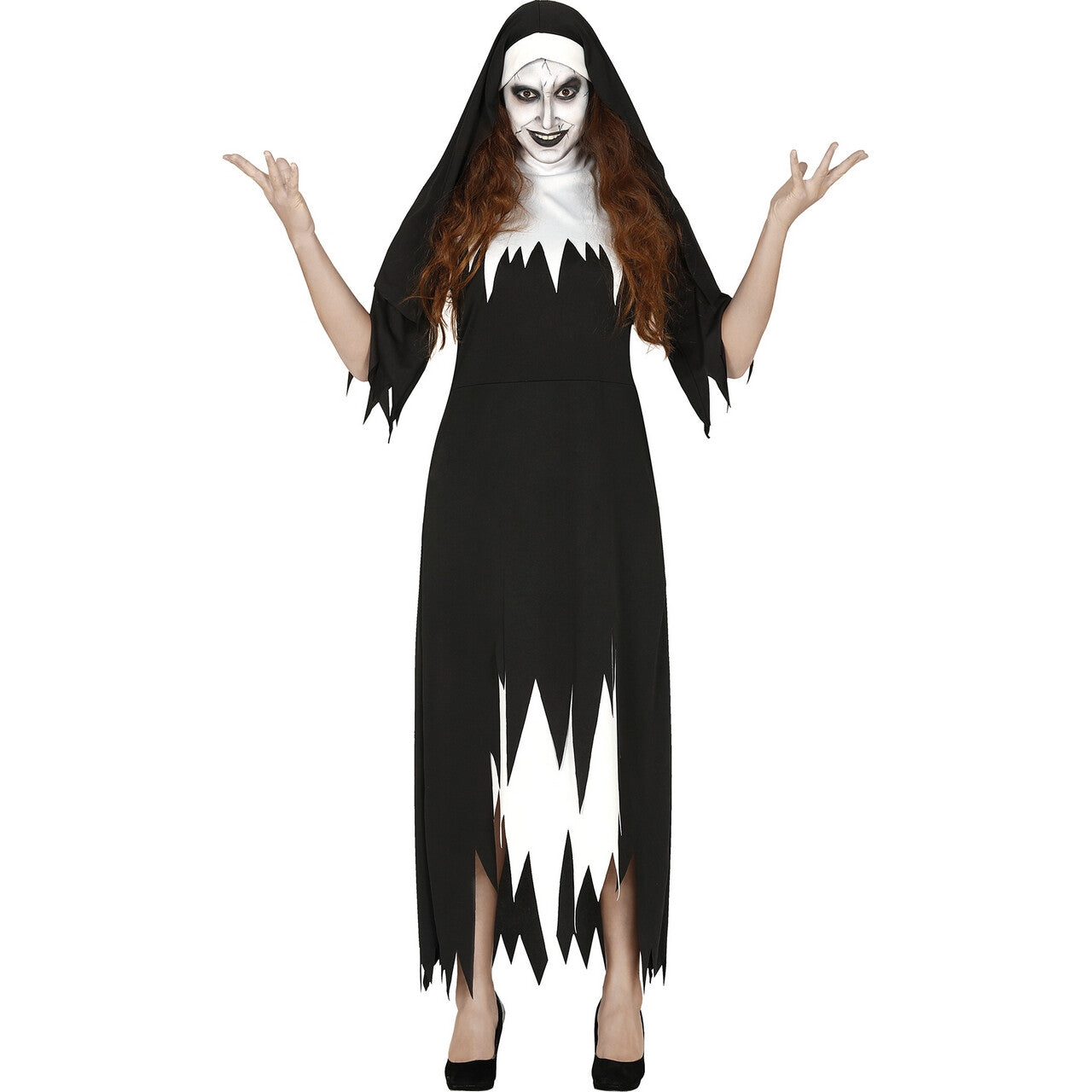Op deze afbeelding zie je een Kostuums, van het merk Guirca. Griezelige Spook Non Vrouw Kostuum