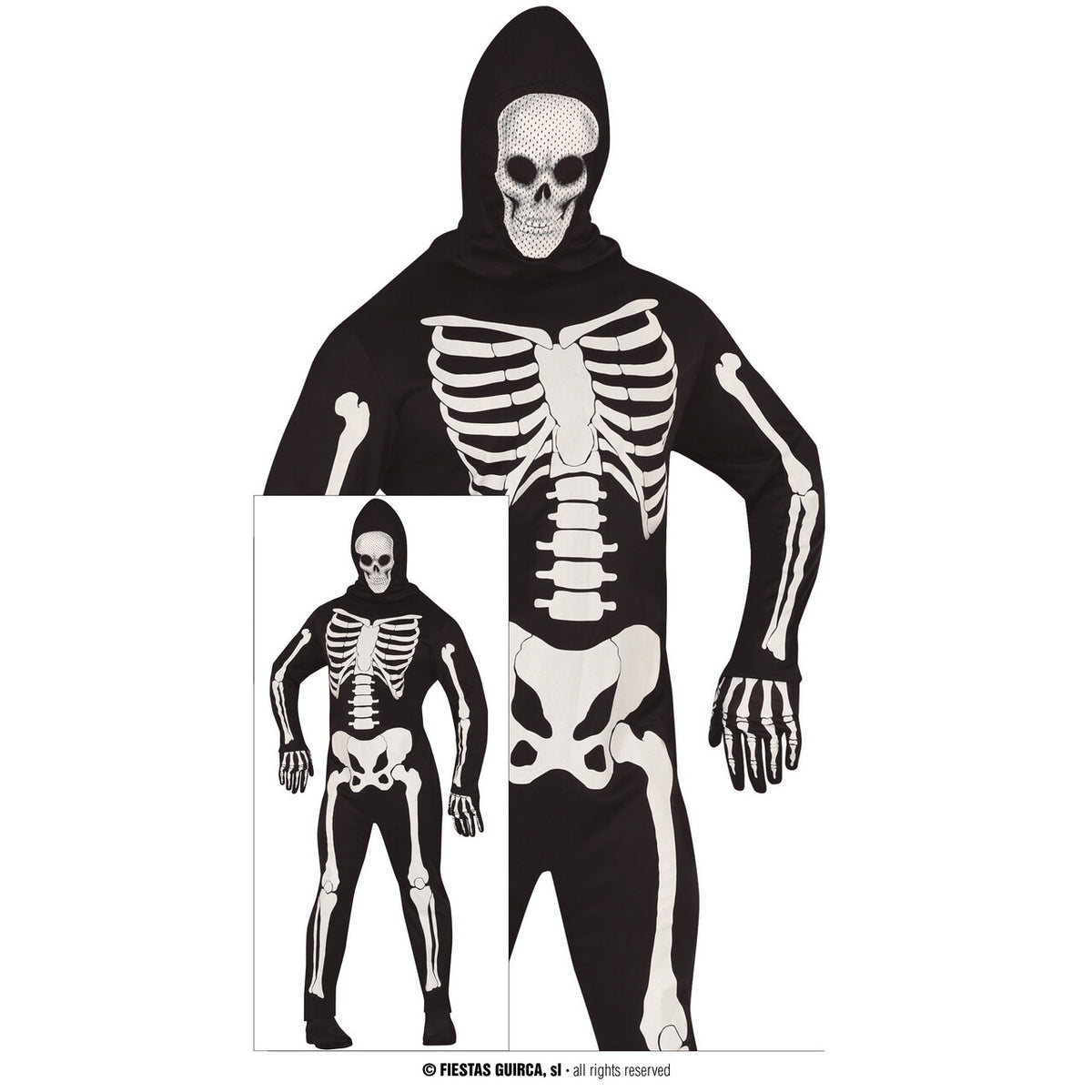Op deze afbeelding zie je een Kostuums, van het merk Guirca. Skeleton Passing By Man Kostuum