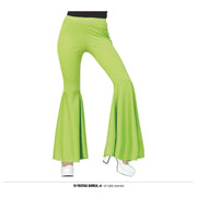 Op deze afbeelding zie je een Kostuums, van het merk Guirca. Groene Wijde Pijpen Disco Broek 70s Vrouw
