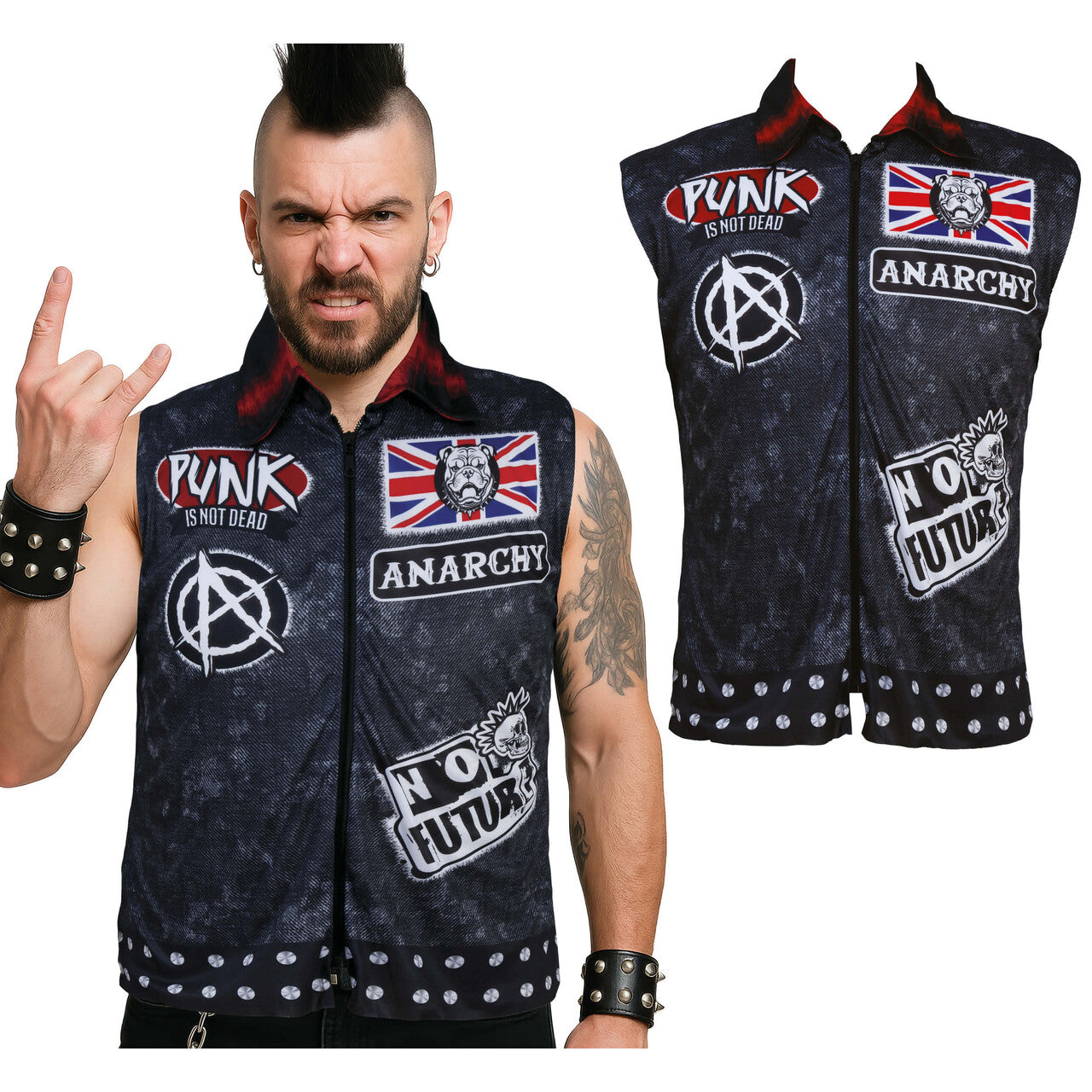 Op deze afbeelding zie je een Kostuums, van het merk Guirca. Punk Is Not Dead Vest Man