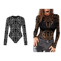 Schädel Schatten Spitzen Body Damen