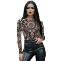 Duivelse Diva Tattoo Bodysuit Vrouw