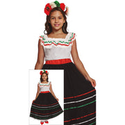 Op deze afbeelding zie je een Kostuums, van het merk Guirca. Danza Con Alegría Mexicaanse Jurk Meisje