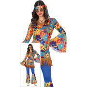 Op deze afbeelding zie je een Kostuums, van het merk Guirca. Stay Hippie, Stay Happy Vrouw Kostuum