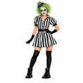 Zwart Wit Gestreepte Clown Vrouw Kostuum