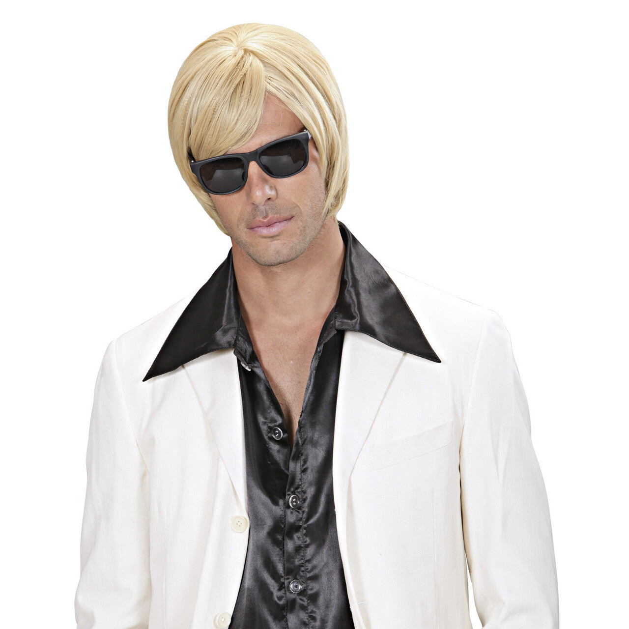 Op deze afbeelding zie je een Accessoires, van het merk Widmann. Pruik Daverende Dave Blond