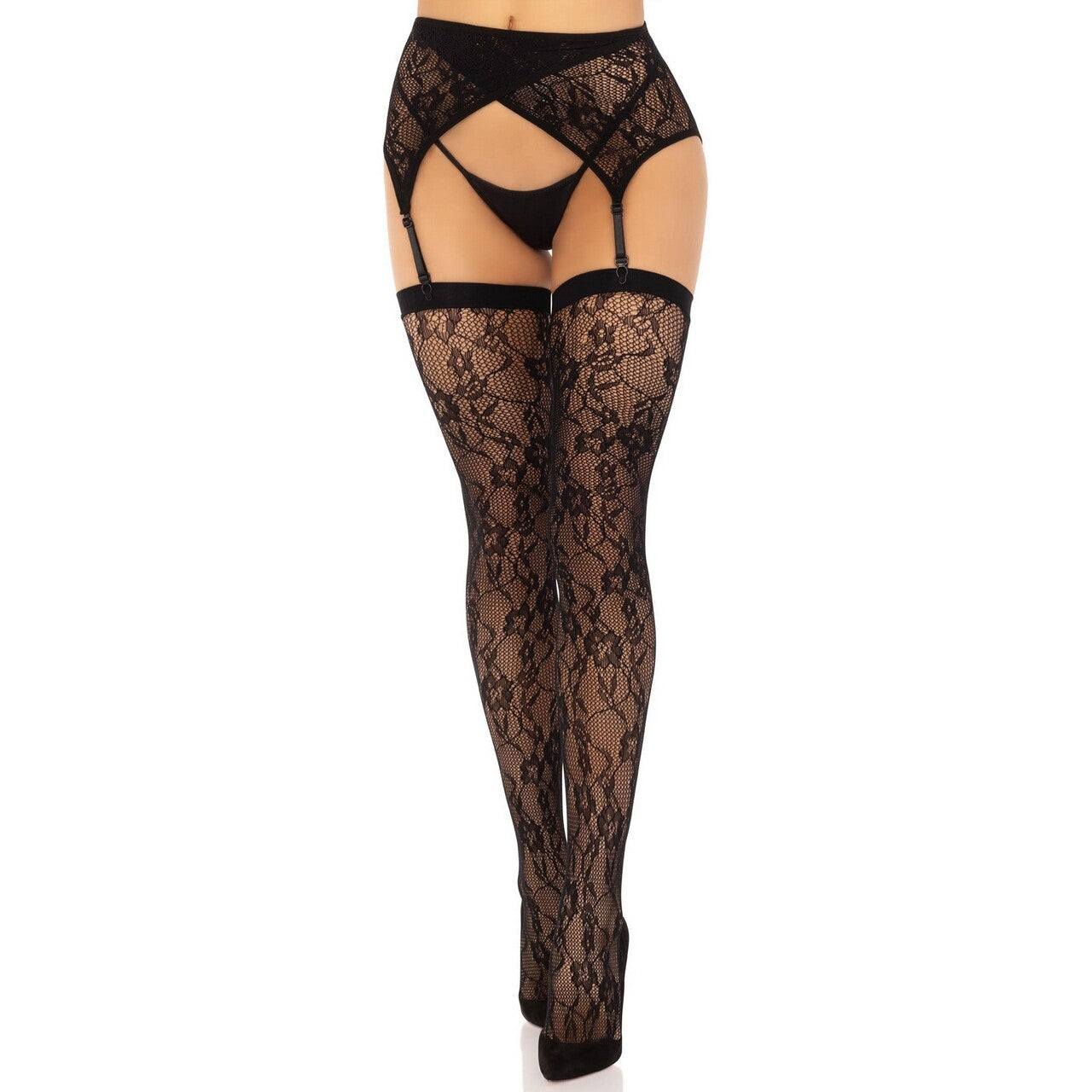 Op deze afbeelding zie je een Accessoires, van het merk Leg Avenue. Kousen Met Jarretel Gordel Bloom On