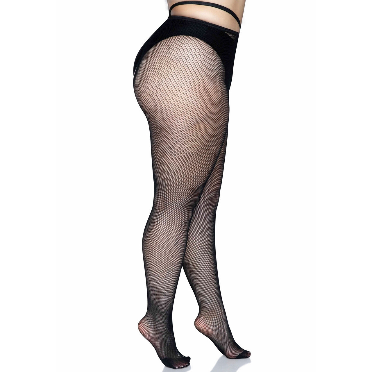 Op deze afbeelding zie je een Accessoires, van het merk Leg Avenue. Sexy Lexy Visnet Panty Met Heup Strap Plus Size