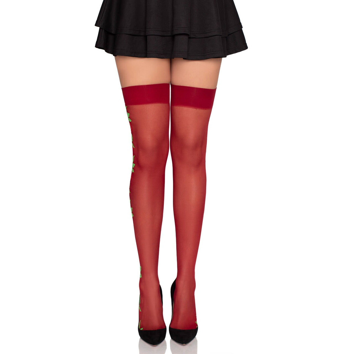 Op deze afbeelding zie je een Accessoires, van het merk Leg Avenue. Roses Are Red Kousen