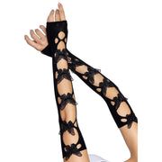 Op deze afbeelding zie je een Accessoires, van het merk Leg Avenue. Lange Armwarmers Sweet Butterfly Zwart