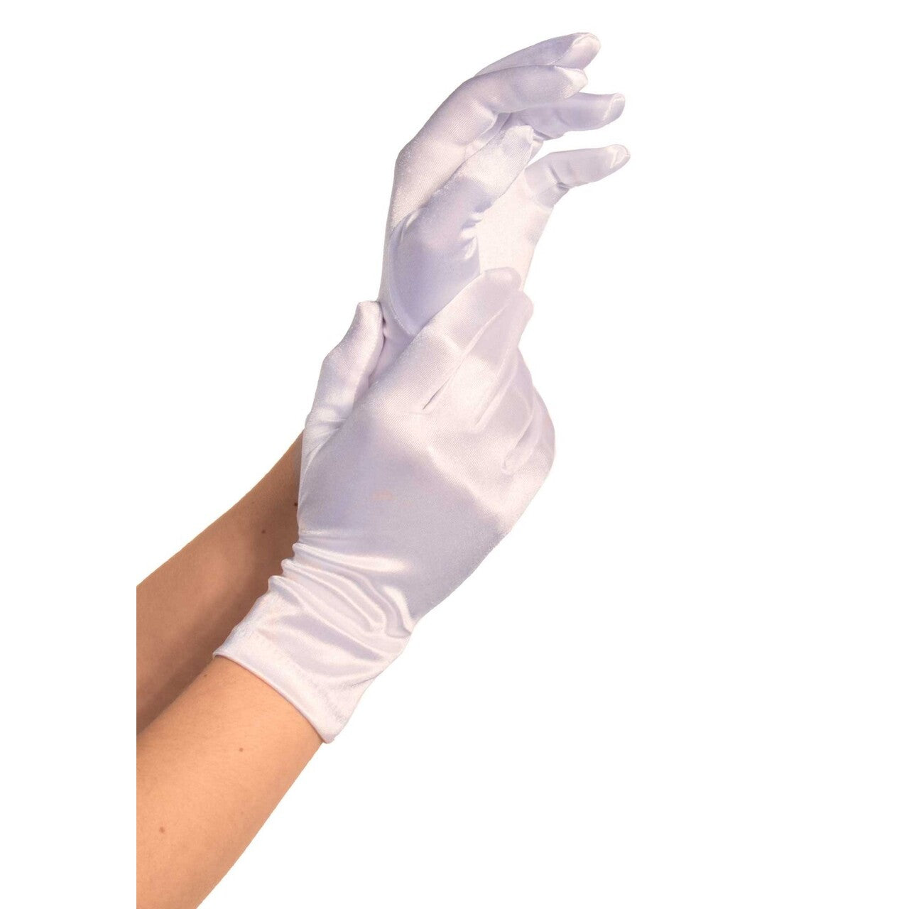 Op deze afbeelding zie je een Accessoires, van het merk Leg Avenue. Satijnen Polshandschoenen Wit