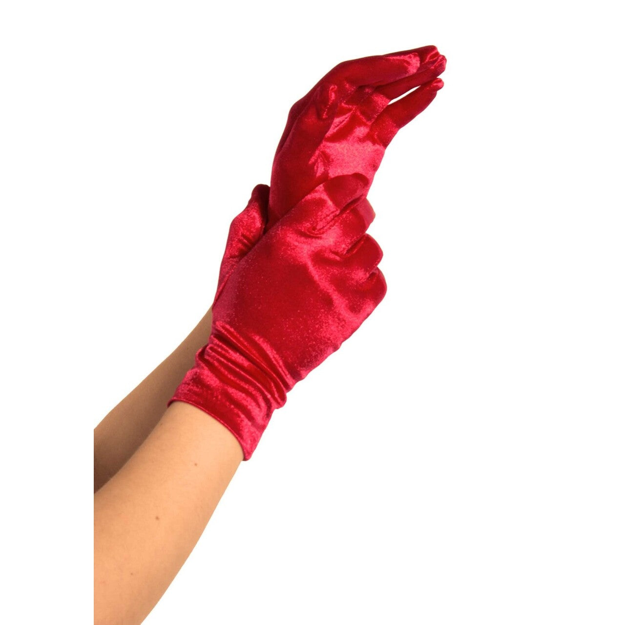 Op deze afbeelding zie je een Accessoires, van het merk Leg Avenue. Satijnen Polshandschoenen Rood