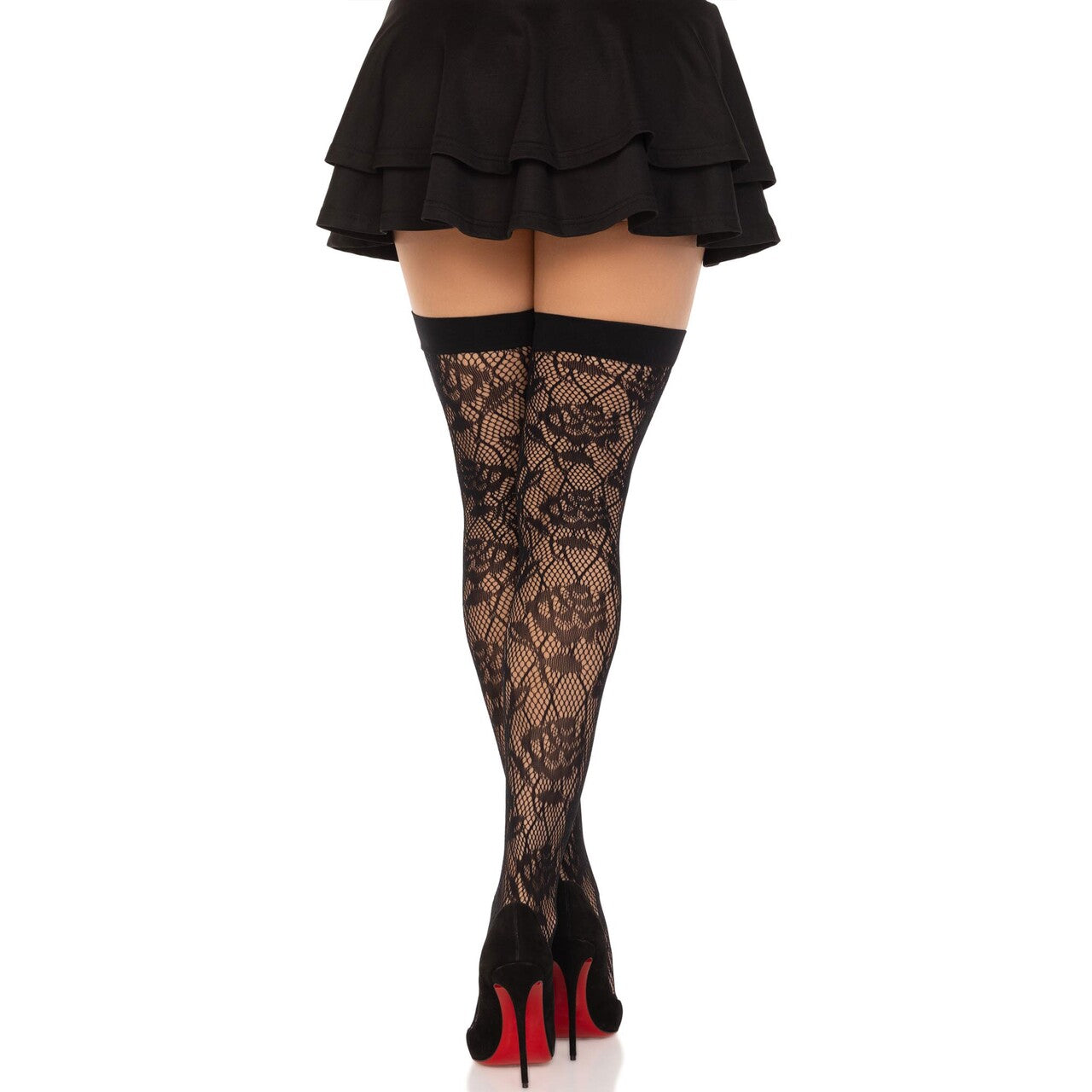 Op deze afbeelding zie je een Accessoires, van het merk Leg Avenue. Black Roses Kousen