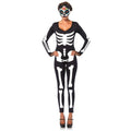 Glow In The Dark Sexy Skelet Catsuit Vrouw Kostuum