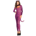 Roze Spannende Panter Catsuit Vrouw Kostuum