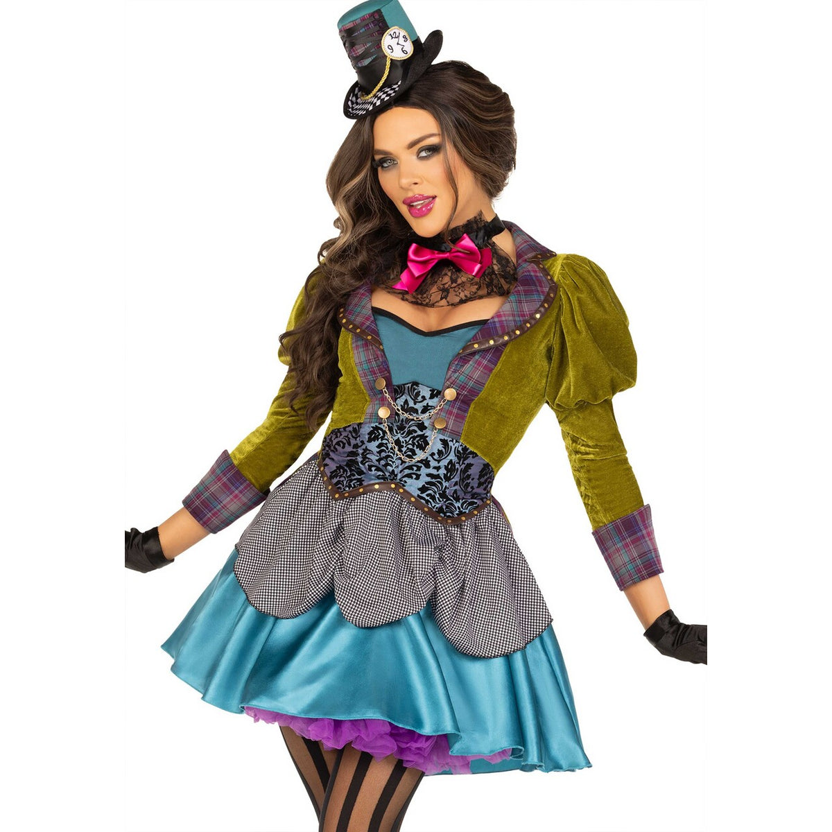 Op deze afbeelding zie je een Kostuums, van het merk Leg Avenue. Policolor Mad Hatter Psychedelic Jurk Vrouw