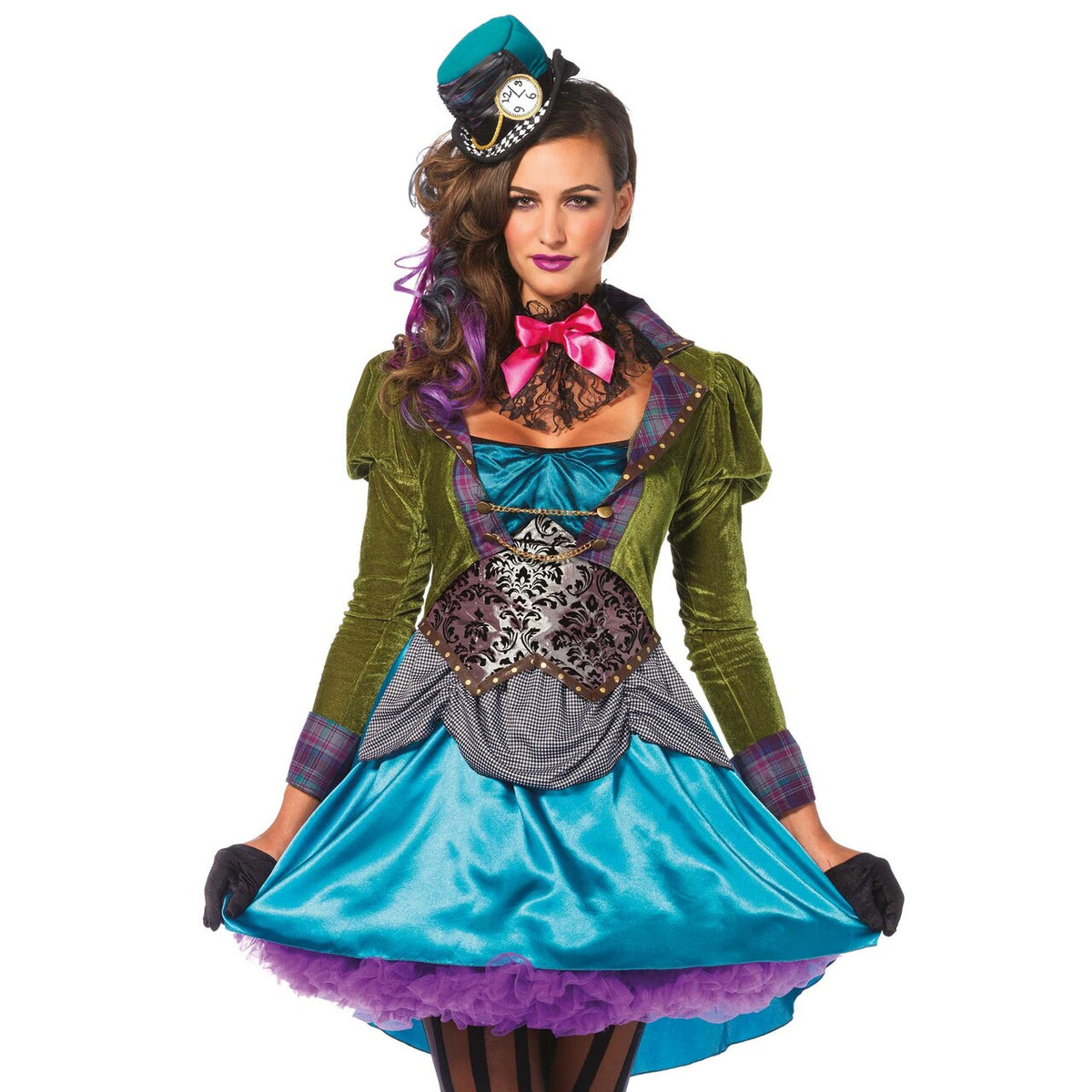 Op deze afbeelding zie je een Kostuums, van het merk Leg Avenue. Policolor Mad Hatter Psychedelic Jurk Vrouw