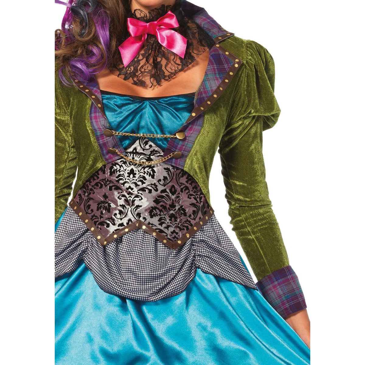 Op deze afbeelding zie je een Kostuums, van het merk Leg Avenue. Policolor Mad Hatter Psychedelic Jurk Vrouw