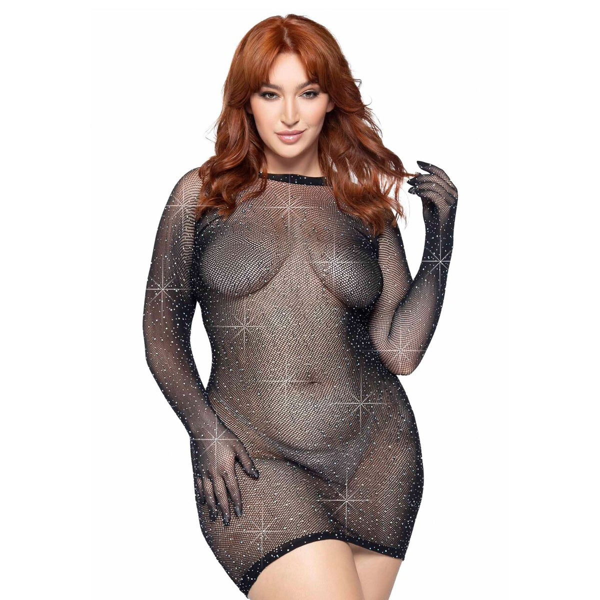 Op deze afbeelding zie je een Kostuums, van het merk Leg Avenue. Top Elegance Mini Dress Met Handschoenen Vrouw