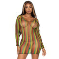 Rasta Net Long Sleeve Mini Dress Vrouw