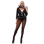 Op deze afbeelding zie je een Kostuums, van het merk Leg Avenue. Halloween Baddie Striped Velvet Bodysuit Vrouw Kostuum