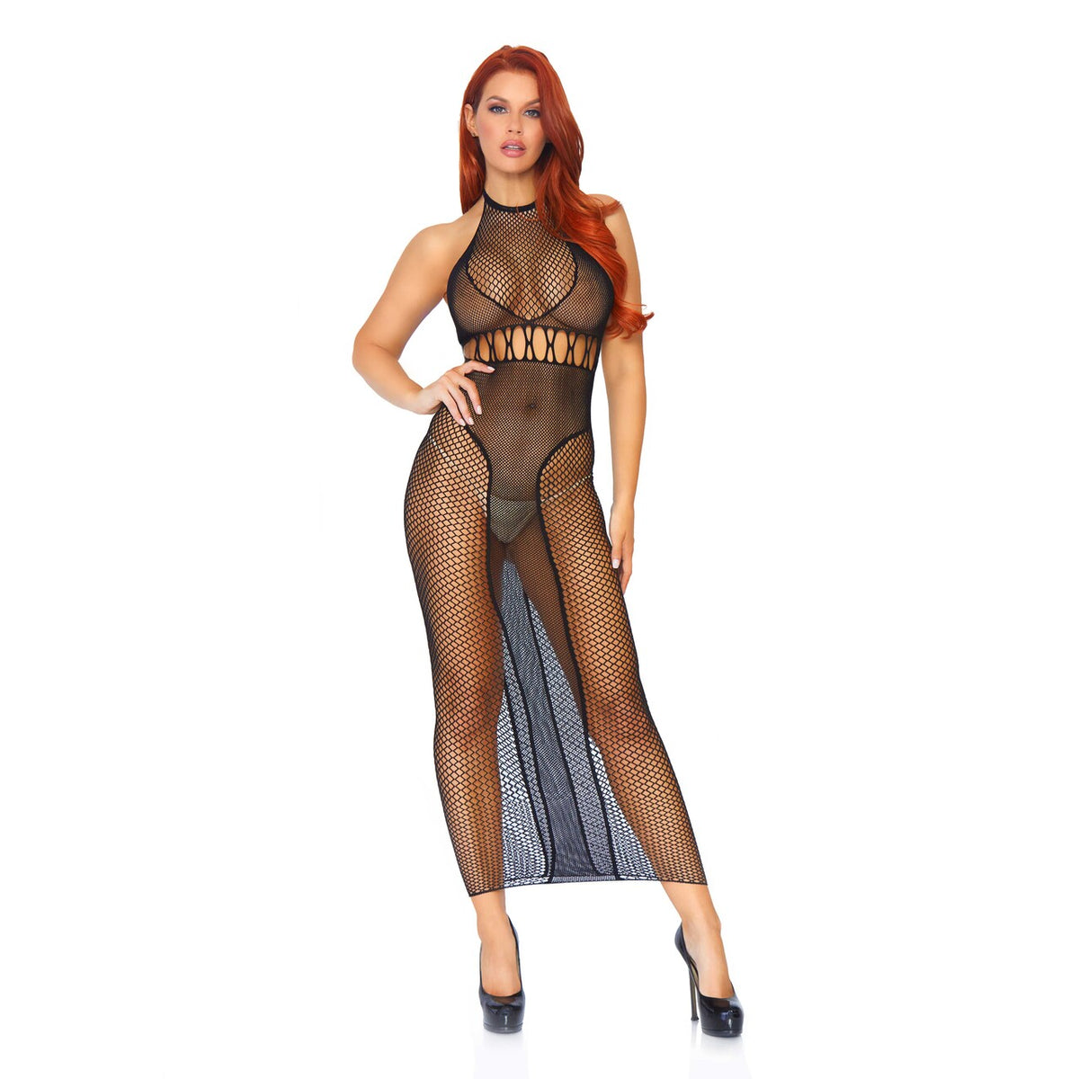 Op deze afbeelding zie je een Kostuums, van het merk Leg Avenue. Visnet Cover-Up Jurk Vrouw