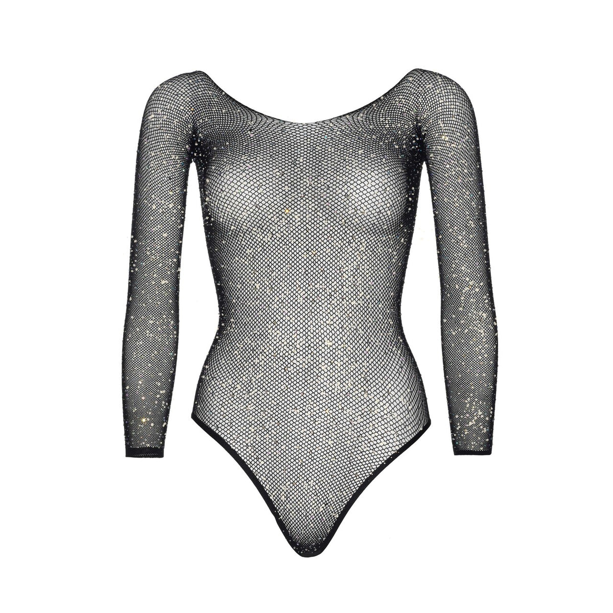 Op deze afbeelding zie je een Kostuums, van het merk Leg Avenue. Bodysuit Zwart Mesh Met Strass Vrouw Kostuum