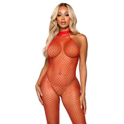 Op deze afbeelding zie je een Kostuums, van het merk Leg Avenue. Visnet Edge Bodysuit Rood Vrouw Kostuum